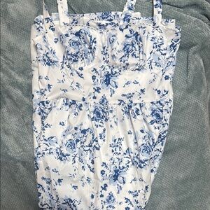 Chic Blue Floral Sundress